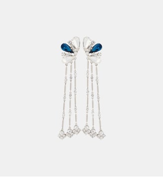 Boucles d'oreilles bijou strass - Rabanne - Argent et bleu