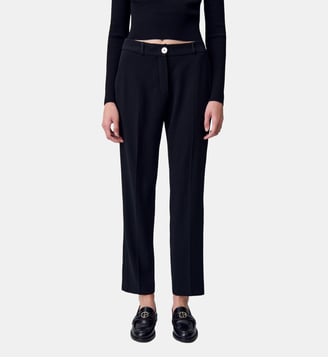 Pantalon cigarette Poupin taille mi-haute - Claudie Pierlot - Noir