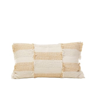 housse de coussin  Coton brodé à la finition frangée - Madura - Naturel