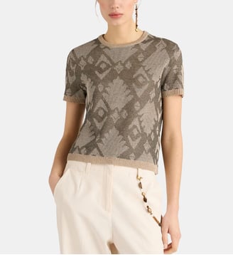 T-Shirt bruma en jacquard - Momonì - Vert