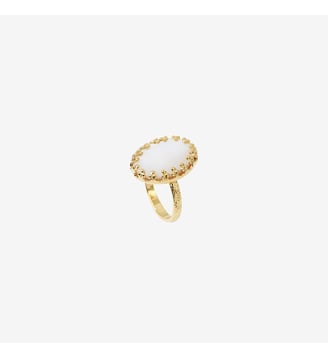 Bague amazonite plaquée or petit modèle - DUBARRY Caroline Najman