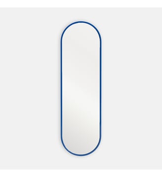 Miroir mural ovale, longueur 30 x hauteur 100 cm - La Redoute Interieurs - Bleu