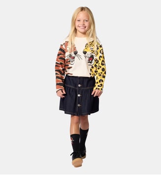 Jupe en denim - Kenzo Kids - Bleu denim