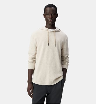 Tee-shirt à capuche maille relief - Ikks - Beige
