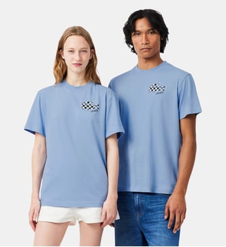T-shirt jersey imprimé - Lacoste - Bleu clair