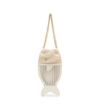 Pochette funny fish en cuir signature - Lancel - Blanc