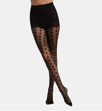 Collant à pois Style - Dim - Noir