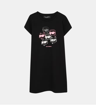 Robe manches courtes - Karl Lagerfeld Kids - Black