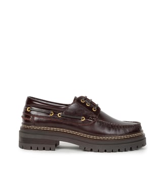 Chaussures Bateau Farah Cuir - Bobbies - Marron foncé