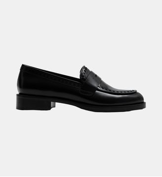 Caruso - Mocassins En Cuir Brossé Noir - Parallèle - Noir