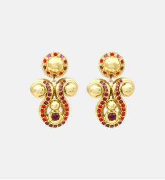 Boucles d'oreilles clip  oversize  - Gloria - Satellite - Rouge