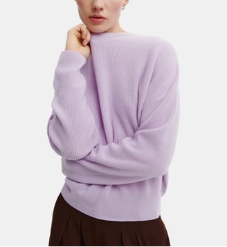 Pull côtelé en cachemire - Bompard - Violet foncé