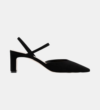 Pinto - Slingback En Cuir Chèvre Velours Noir - Parallèle - Noir