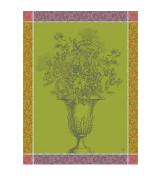 Torchon Floraison Uni - Le Jacquard Francais - Jaune