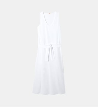 Robe longue ceinturée en éponge Ibiza - Jott - Blanc