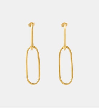 Boucles d'oreilles longues double anneaux acier inoxydable doré - Balaboosté - Gold