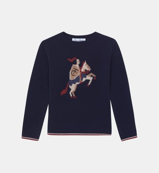 Pull -  laine broderie chevalier - Tartine Et Chocolat - Marine