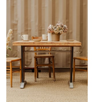 Table bistro en bois Denise N°45- Produit chiné - Debongout - Bois clair