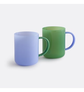 Lot de 2 mugs en verre borosilicate - La Redoute Interieurs - Bleu vert