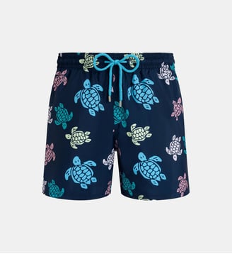 Maillot de bain ultra-léger et pliable Tortues Multicolores - Vilebrequin - Bleu marine