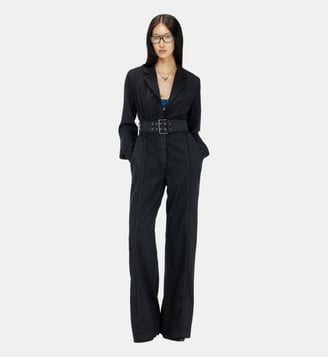 Combinaison pantalon blazer ceinturée en laine stretch - Diesel - Noir