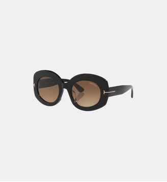 Lunettes de soleil Rond Claudette-02-F - Tom Ford - Noir brillant