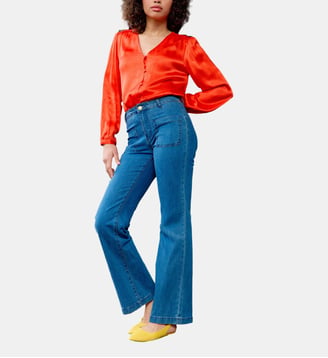 Jeans flare uni SONNY - La Petite Etoile - Stone