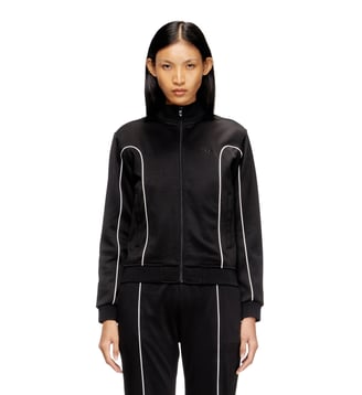 Veste en molleton avec passepoil contrastant - Diesel - Noir et blanc