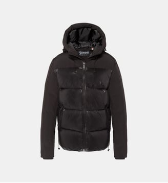 Blouson à capuche bi-matière - Schott - Noir