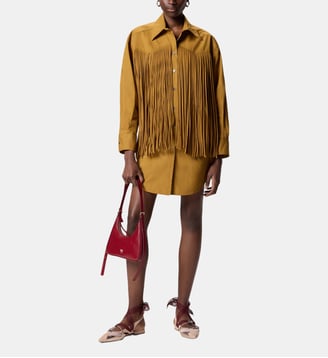 Robe chemise courte à franges - Pinko - Bronze