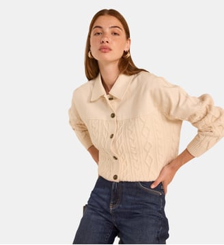 Pull À Manches Longues En Laine Et Coton Alabama - Maison 123 - Naturel