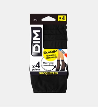 Lot de 4 socquettes 27D ECODIM - Dim - Noir