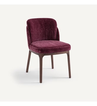 Chaise pied noyer et velours - AM.PM - Bourgogne
