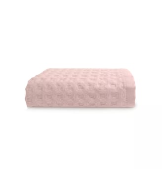 Serviette eponge pur coton - Garnier Thiebaut - Rose poudre