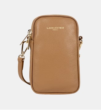 Sac pochette téléphone Dune en cuir - Lancaster - Camel
