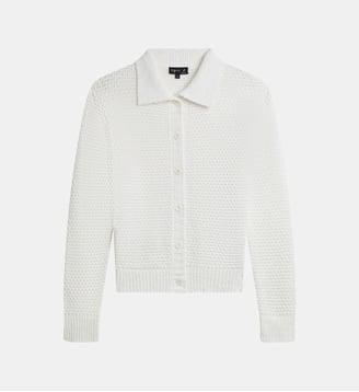 cardigan Lulu en coton blanc - Agnès b. - Blanc