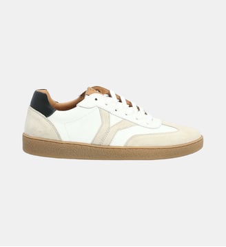Sneaker copacabana miel - cuir lisse - Colisée Paris - Blanc