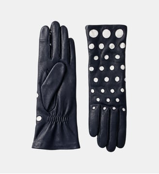 Gants Aglaé Femme Cuir Agneau Doublés Soie - Agnelle - Noir et lumiere
