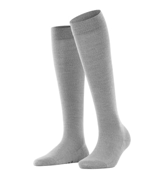 Mi-Bas Softmerino Laine Vierge - Falke - Gris clair melange