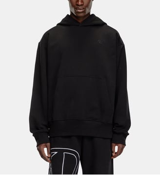 Sweat-shirt à capuche avec logo brodé - Diesel - Noir
