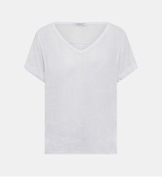 T-shirt V ample en lin - Gerard Darel - Blanc