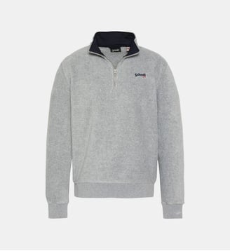 Pull polaire zippé - Schott - Gris chine