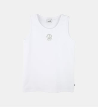 Canotta ricamata - BOSS Kidswear - Blanc