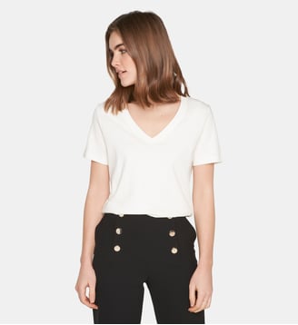 T-Shirt Col V Dana - Maison 123 - Blanc