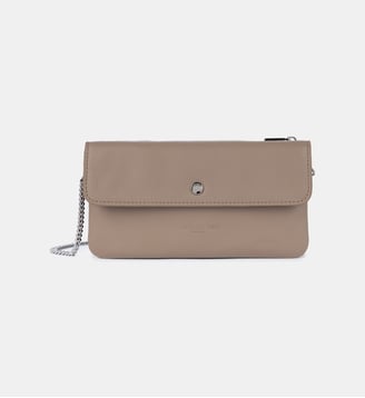 Double pochette Soft PM en cuir - Lancaster - Gris