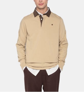 Polo de rugby Lupin manches longues - Serge Blanco - Beige
