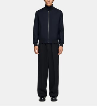 Blouson droit zippé - Sandro - Bleu marine