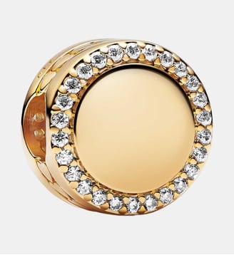 Charm Bouton Scintillant Gravable - Pandora - Doré