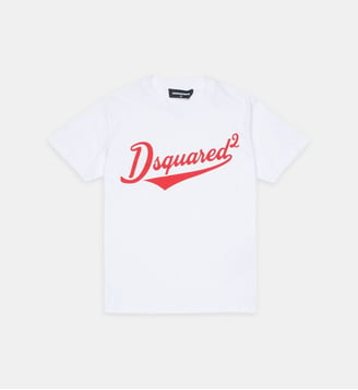 T-shirt à col rond avec logo imprimé - Dsquared2 - Blanc