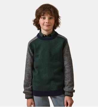 Pull colorblock en laine - Cyrillus - Vert